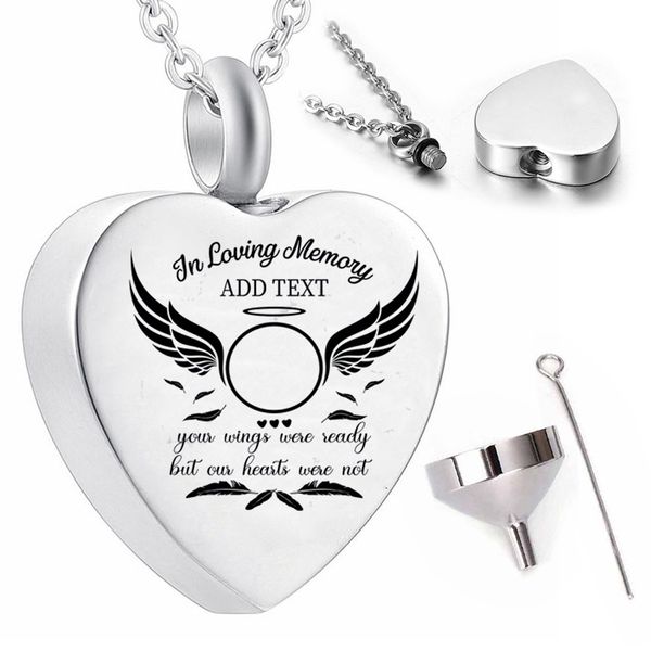 cremation jewelry feather pendant necklace souvenir ashes urn-your wings were ready but our hearts were not, Silver
cremation jewelry feather pendant necklace souvenir ashes urn-your wings were ready but our hearts were not, Silver
