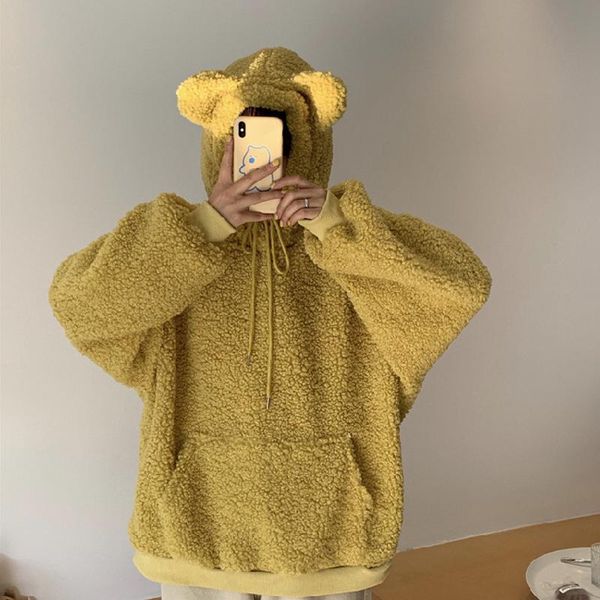 women's hoodies & sweatshirts women korean style students oversized hooded pullover 2021 winter warm wool bear ear sweatshirt, Black
women's hoodies & sweatshirts women korean style students oversized hooded pullover 2021 winter warm wool bear ear sweatshirt, Black