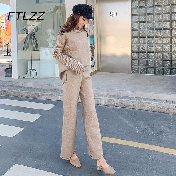 women's two piece pants sweater two-piece set women autumn winter turtleneck loose knit lazy sweaters wide leg suit woman casual outfit, White
women's two piece pants sweater two-piece set women autumn winter turtleneck loose knit lazy sweaters wide leg suit woman casual outfit, White