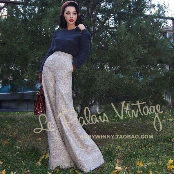 women's pants & capris freight le vintage beige palais tweed elegant all-match high-waisted pants/pants, Black;white
women's pants & capris freight le vintage beige palais tweed elegant all-match high-waisted pants/pants, Black;white