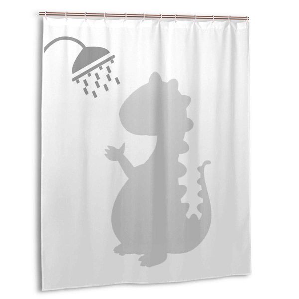 marrtly shower curtain set with hooks creative dinosaur taking bathing in bathtub shadow funny bathing dinosaur bathroom decor 
marrtly shower curtain set with hooks creative dinosaur taking bathing in bathtub shadow funny bathing dinosaur bathroom decor
