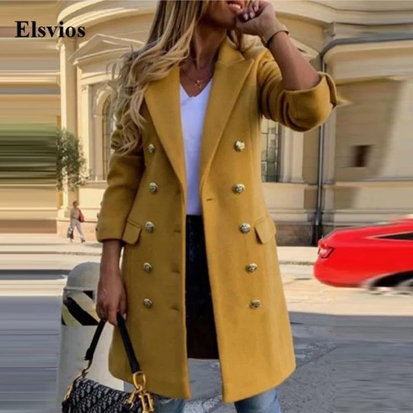 women's wool & blends vintage button autumn winter midi overcoat women elegant long sleeve outerwear fashion lapel office lady jacket c, Black
women's wool & blends vintage button autumn winter midi overcoat women elegant long sleeve outerwear fashion lapel office lady jacket c, Black