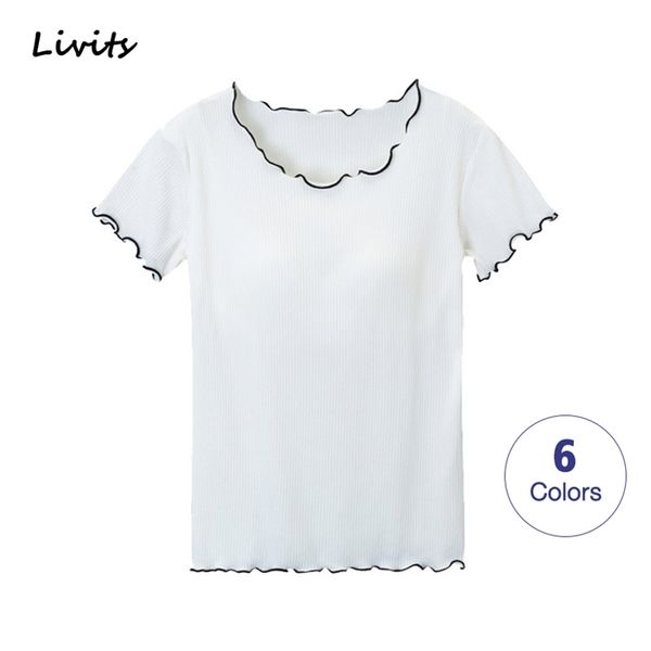 women t-shirts built-in bra padded stretchable tshirts short sleeve ruffles casual korean sa0694 210401, White
women t-shirts built-in bra padded stretchable tshirts short sleeve ruffles casual korean sa0694 210401, White