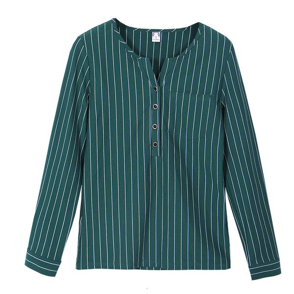 winter and autumn cotton green striped long sleeve shirt v neck button women plus size t shirts cs366, White
winter and autumn cotton green striped long sleeve shirt v neck button women plus size t shirts cs366, White