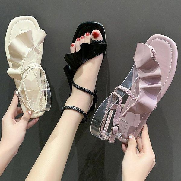 sandals ruffled roman shoes woven lace-up female summer 2021 foreign trade plus size 35-43 women's sweet flat bottom drag, Black
sandals ruffled roman shoes woven lace-up female summer 2021 foreign trade plus size 35-43 women's sweet flat bottom drag, Black