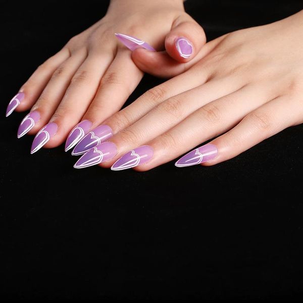 false nails sweetheart designs translucent purple long stiletto press on fake fingernails presson sm20210419, Red;gold
false nails sweetheart designs translucent purple long stiletto press on fake fingernails presson sm20210419, Red;gold