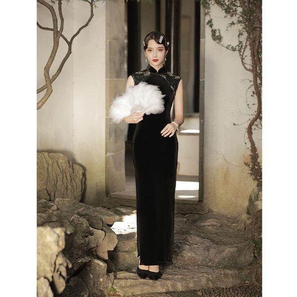 ethnic clothing baldauren long slim vintage qipao summer lady black velvet sleeveless cheongsam party prom dress gown large size, Red
ethnic clothing baldauren long slim vintage qipao summer lady black velvet sleeveless cheongsam party prom dress gown large size, Red