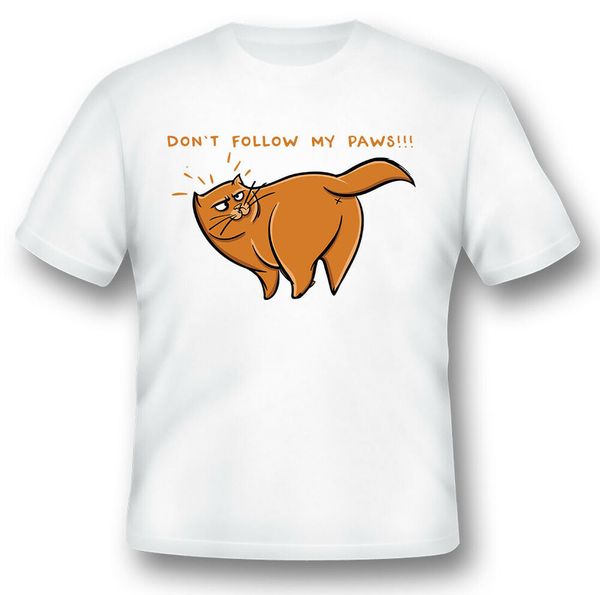 dont follow my paws cat kitten funny black or white tee, White;black
dont follow my paws cat kitten funny black or white tee, White;black