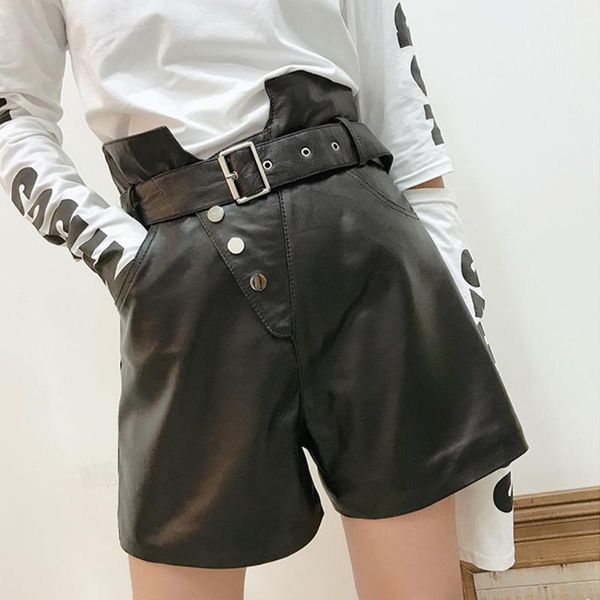 autumn and winter fashion women's black khaki pu leather shorts high waist with belt wide leg faux loose, White;black
autumn and winter fashion women's black khaki pu leather shorts high waist with belt wide leg faux loose, White;black