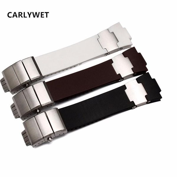 watch bands carlywet 25mm x 12mm(20mm buckle)black brown white waterproof silicone rubber band strap silver clasp
watch bands carlywet 25mm x 12mm(20mm buckle)black brown white waterproof silicone rubber band strap silver clasp