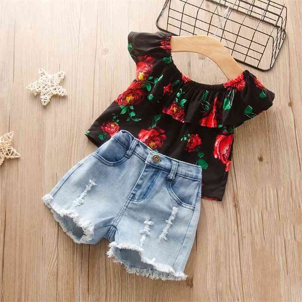 summer sleeveless floral denim shorts sets for girls clothing kid clothes children suit 210528, White
summer sleeveless floral denim shorts sets for girls clothing kid clothes children suit 210528, White