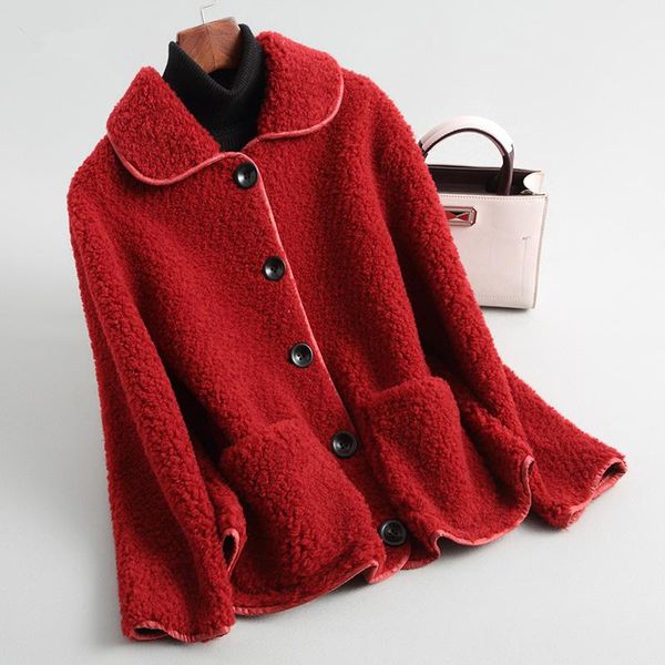 women's fur & faux 2021 winter autumn real lamb wool coats jacket korean fashion elegant slim short solid coat 39033 lw339, Black
women's fur & faux 2021 winter autumn real lamb wool coats jacket korean fashion elegant slim short solid coat 39033 lw339, Black