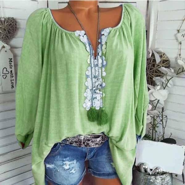 women's blouses & shirts lace patchwork v neck pullover women green shirt oversize casual long sleeve female chiffon blusas feminina, White
women's blouses & shirts lace patchwork v neck pullover women green shirt oversize casual long sleeve female chiffon blusas feminina, White