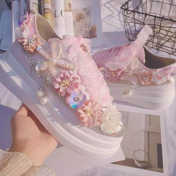 designer shoes women canvas shoes pink satin handmade sneakers rhinestone flowers lace platform shoes pearl female sneakers, Black
designer shoes women canvas shoes pink satin handmade sneakers rhinestone flowers lace platform shoes pearl female sneakers, Black