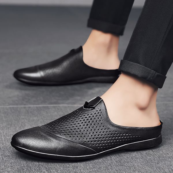 summer men shoes casual luxurious mens loafers genuine leather half slipper breathable slip on lazy driving shoes men moccasins, Black
summer men shoes casual luxurious mens loafers genuine leather half slipper breathable slip on lazy driving shoes men moccasins, Black
