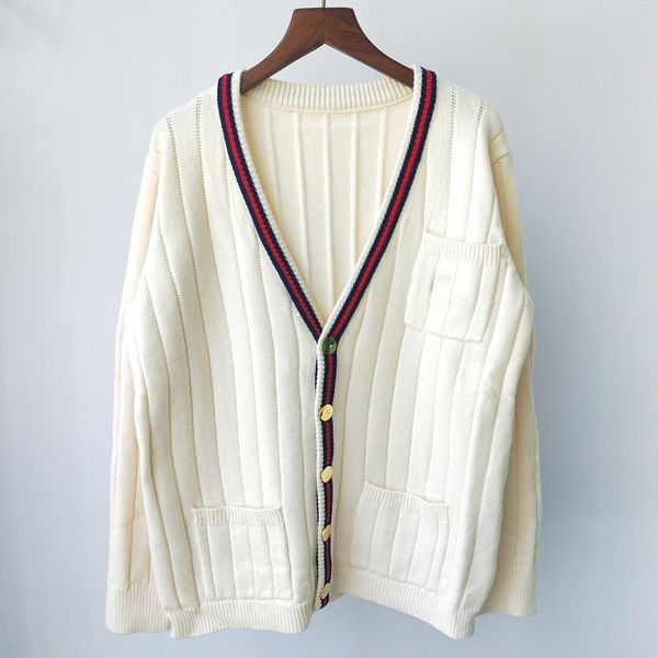 59% off factory outlet store aw21 contrast collar v-neck loose knit cardigan for women, White;black
59% off factory outlet store aw21 contrast collar v-neck loose knit cardigan for women, White;black