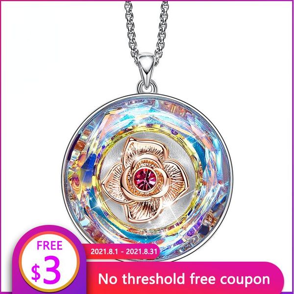 pendant necklaces mother's day gift luxury high-end crystals and publicity rose round charm necklace for women 2021 trend jewelry, Silver
pendant necklaces mother's day gift luxury high-end crystals and publicity rose round charm necklace for women 2021 trend jewelry, Silver