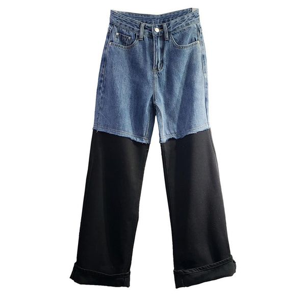 women's jeans superaen 2021 autumn color matching all match for straight patchwork distressed full length pants, Blue
women's jeans superaen 2021 autumn color matching all match for straight patchwork distressed full length pants, Blue