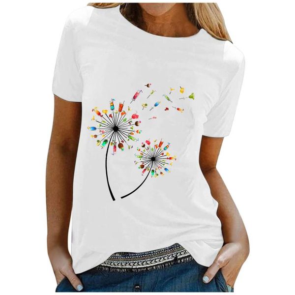 women's t-shirt dandelion flower printed women t-shirts oversized o-neck casual short sleeve 2021 summer camisetas de mujer, White
women's t-shirt dandelion flower printed women t-shirts oversized o-neck casual short sleeve 2021 summer camisetas de mujer, White