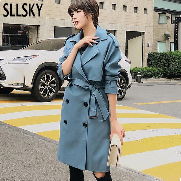 women's trench coats sllsky double breasted mid-long coat women 2021 autumn winter casual slim belt cloak vintage windbreaker outwear, Tan;black
women's trench coats sllsky double breasted mid-long coat women 2021 autumn winter casual slim belt cloak vintage windbreaker outwear, Tan;black