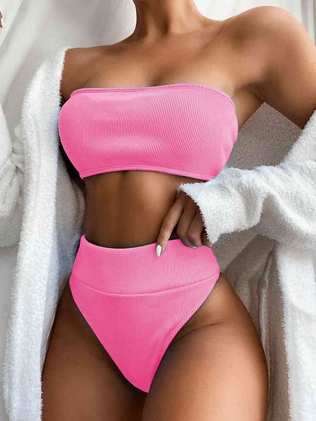 2021 ribbed bandeau high waist female swimsuit women swimwear two-pieces bikini set strapless bather bathing suitb
2021 ribbed bandeau high waist female swimsuit women swimwear two-pieces bikini set strapless bather bathing suitb