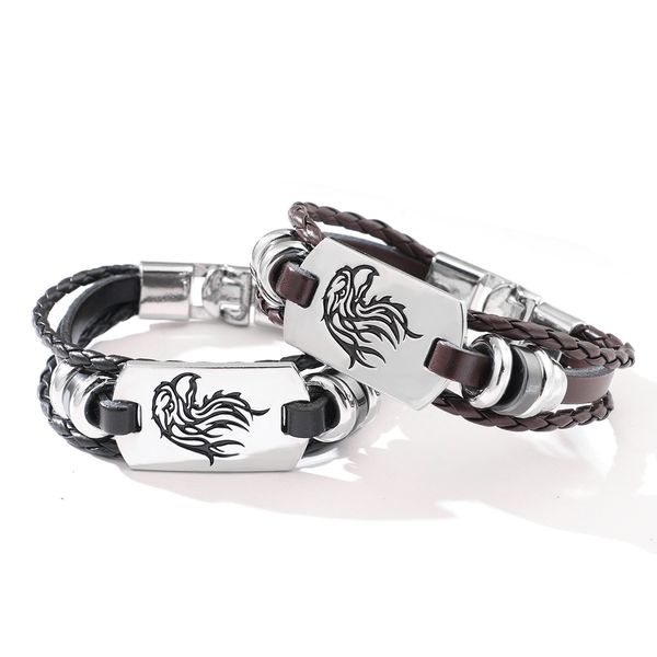 qinuo 2021 new leather personalized fashion animal shape eagle head bracelet pu braided rope alloy bracelet, Golden;silver
qinuo 2021 new leather personalized fashion animal shape eagle head bracelet pu braided rope alloy bracelet, Golden;silver
