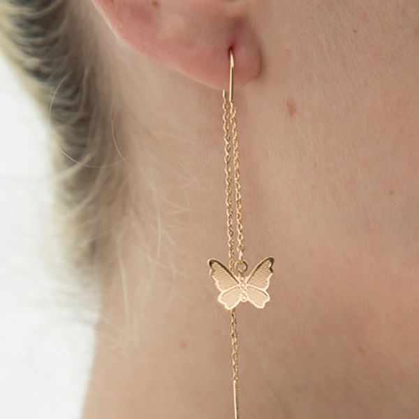 5178001 butterfly ear line creative simple alloy metal earrings for women, Golden;silver
5178001 butterfly ear line creative simple alloy metal earrings for women, Golden;silver