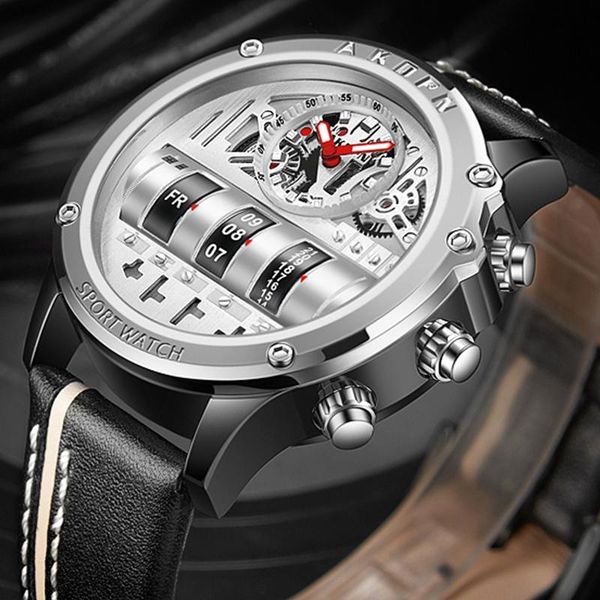 wristwatches creative men wrist watches military sport quartz watch unique rotate date leather strap male clock fashion gift, Slivery;brown
wristwatches creative men wrist watches military sport quartz watch unique rotate date leather strap male clock fashion gift, Slivery;brown