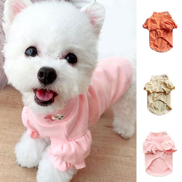 pink white pet clothes for girls embroidery flower on collar teacup cat bubble sleeves dog clothing spring coat hoodies apparel
pink white pet clothes for girls embroidery flower on collar teacup cat bubble sleeves dog clothing spring coat hoodies apparel