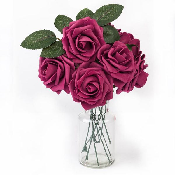 50pcs/set pe foam rose flower wine red with 4 sets of leaves party wedding hand made roses artificial flowers christmas decorative & wreaths
50pcs/set pe foam rose flower wine red with 4 sets of leaves party wedding hand made roses artificial flowers christmas decorative & wreaths