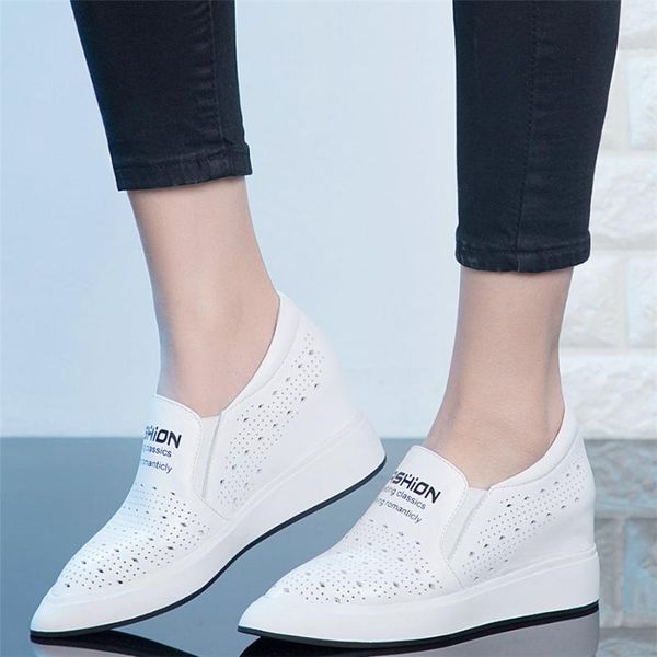 dress shoes summer platform loafers women hollow genuine leather wedges high heel pumps female pointed toe fashion sneakers casual, Black
dress shoes summer platform loafers women hollow genuine leather wedges high heel pumps female pointed toe fashion sneakers casual, Black