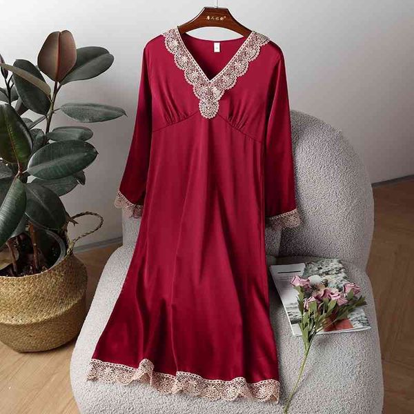 women's sleepwear nightgown lace sleepshirt casual loose home ing gown spring summer night women long sleeve bathrobe 4w5b, Black;red
women's sleepwear nightgown lace sleepshirt casual loose home ing gown spring summer night women long sleeve bathrobe 4w5b, Black;red