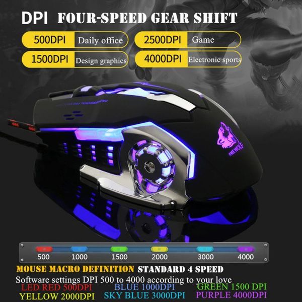 mice professional wired gaming mouse 6 button 4000 dpi led optical usb mute computer game player suitable for laptop
mice professional wired gaming mouse 6 button 4000 dpi led optical usb mute computer game player suitable for laptop