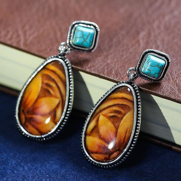 dangle & chandelier vintage ethnic brown drop earrings for women punk big water stone flower pattern exquisite, Silver
dangle & chandelier vintage ethnic brown drop earrings for women punk big water stone flower pattern exquisite, Silver
