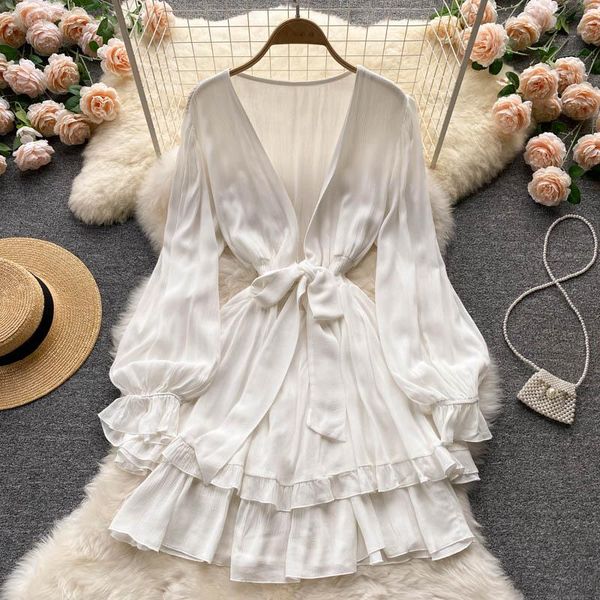 casual dresses fashion korean dress women long sleeve v neck elastic ruched a-line autumn sweet ruffles streetwear mini, Black;gray
casual dresses fashion korean dress women long sleeve v neck elastic ruched a-line autumn sweet ruffles streetwear mini, Black;gray