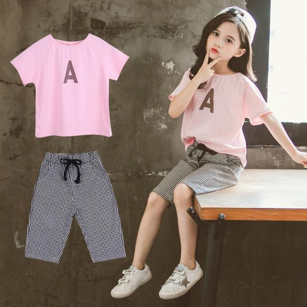 clothing sets girls summer clothes letter children's for tshirt + plaid short girl casual style costume, White
clothing sets girls summer clothes letter children's for tshirt + plaid short girl casual style costume, White