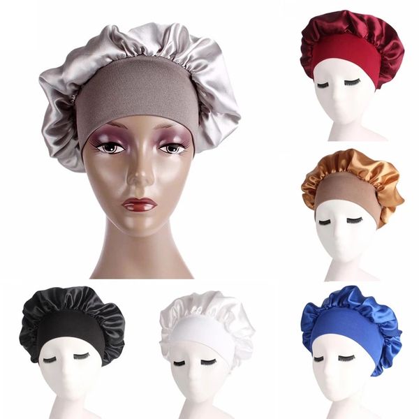 women big size beauty solid satin silky bonnet sleep night cap head cover wide elastic band springy hair black night sleep, Blue;gray
women big size beauty solid satin silky bonnet sleep night cap head cover wide elastic band springy hair black night sleep, Blue;gray