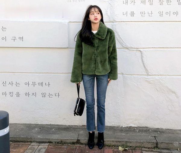 women's fur & faux winter warm solid color plush coat artificial lapel loose short casual turn-down collar fashion streetwear women, Black
women's fur & faux winter warm solid color plush coat artificial lapel loose short casual turn-down collar fashion streetwear women, Black