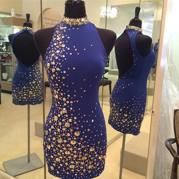 latest royal blue satin backless homecoming dresses jewel halter sequins crystal backless short prom dresses sparkly red party dresses, Blue;pink
latest royal blue satin backless homecoming dresses jewel halter sequins crystal backless short prom dresses sparkly red party dresses, Blue;pink