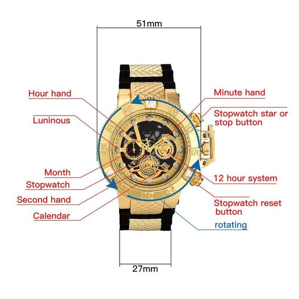 wristwatches invincible men's watch chronograph multi-function sports military wristwatch undefeated invicto reloj de hombre for drop, Slivery;brown
wristwatches invincible men's watch chronograph multi-function sports military wristwatch undefeated invicto reloj de hombre for drop, Slivery;brown