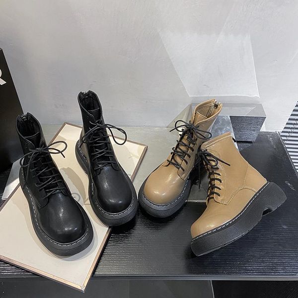 boots women 2021 shoes luxury designer lace up round toe flat heel summer ankle rubber lolita fashion autumn med leather lad, Black
boots women 2021 shoes luxury designer lace up round toe flat heel summer ankle rubber lolita fashion autumn med leather lad, Black