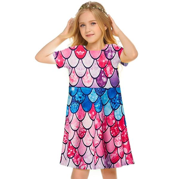 dark blue fish scale dress short-sleeved printed dress children's casual dress a-line skirt knee-length simple, elegant and colorful 5-, Red;yellow
dark blue fish scale dress short-sleeved printed dress children's casual dress a-line skirt knee-length simple, elegant and colorful 5-, Red;yellow