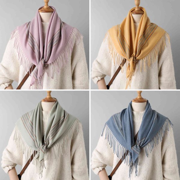 autumn and winter cashmere scarf women's new thickened thermal stripe print shawl fashion versatile neck, Blue;gray
autumn and winter cashmere scarf women's new thickened thermal stripe print shawl fashion versatile neck, Blue;gray