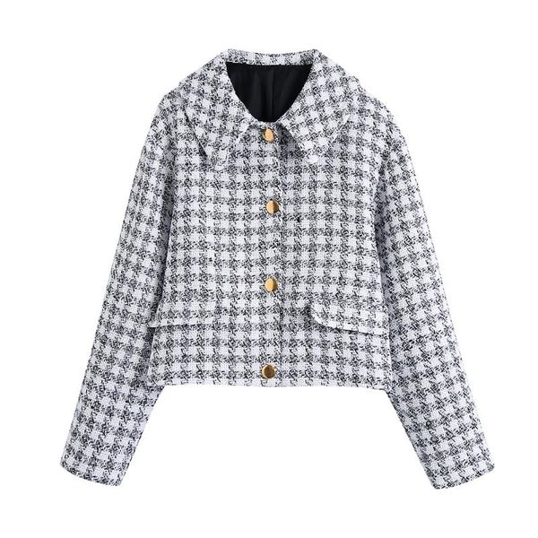 women's jackets fashion women 2021 clothing turn-down collar long sleeve houndstooth tweed shirt jacket pockets button up casual shacke, Black;brown
women's jackets fashion women 2021 clothing turn-down collar long sleeve houndstooth tweed shirt jacket pockets button up casual shacke, Black;brown