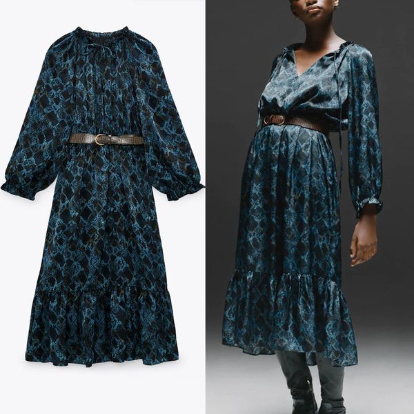 dresses snake print belt women tied ruffle collar long sleeve vintage party es female chic flounced hem midi vestidos, Black;gray
dresses snake print belt women tied ruffle collar long sleeve vintage party es female chic flounced hem midi vestidos, Black;gray