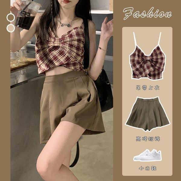 women's tanks & camis suit women 2021 summer plaid bow sling vest wide leg pants high waist pleated skirt, White
women's tanks & camis suit women 2021 summer plaid bow sling vest wide leg pants high waist pleated skirt, White