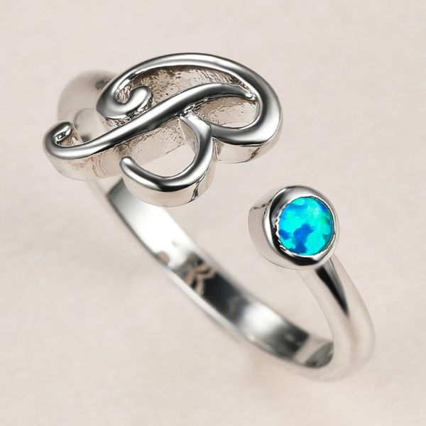 trendy female letter b open ring charm silver color thin wedding rings for women dainty bride blue round opal engagement, Slivery;golden
trendy female letter b open ring charm silver color thin wedding rings for women dainty bride blue round opal engagement, Slivery;golden