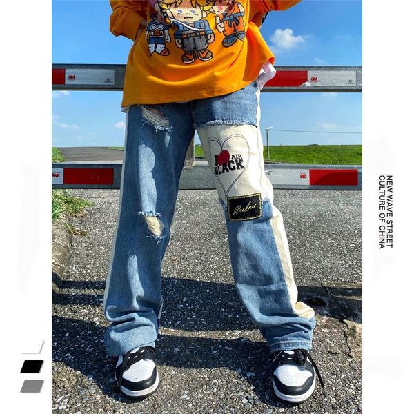 men's jeans ripped trend high street blue loose wash fashion love graffiti pants men and women retro hip hop
men's jeans ripped trend high street blue loose wash fashion love graffiti pants men and women retro hip hop