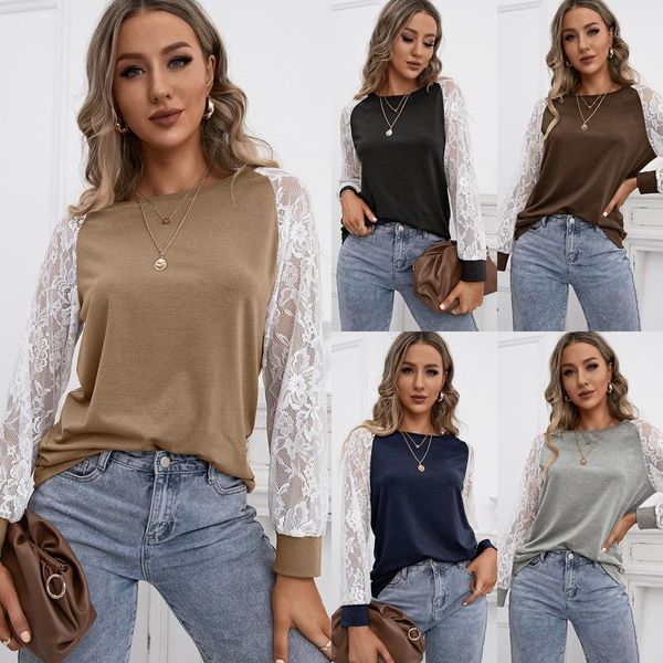 women's blouses & shirts female casual lace shirt ladies o neck loose oversize streetwear tee women fashion long sleeve daily vestidos, White
women's blouses & shirts female casual lace shirt ladies o neck loose oversize streetwear tee women fashion long sleeve daily vestidos, White