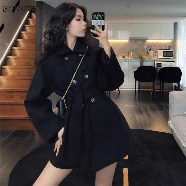 women wool solid black leisure double breasted sashes long sleeve elegant korean style casual coats slim high street female chic women'
women wool solid black leisure double breasted sashes long sleeve elegant korean style casual coats slim high street female chic women'